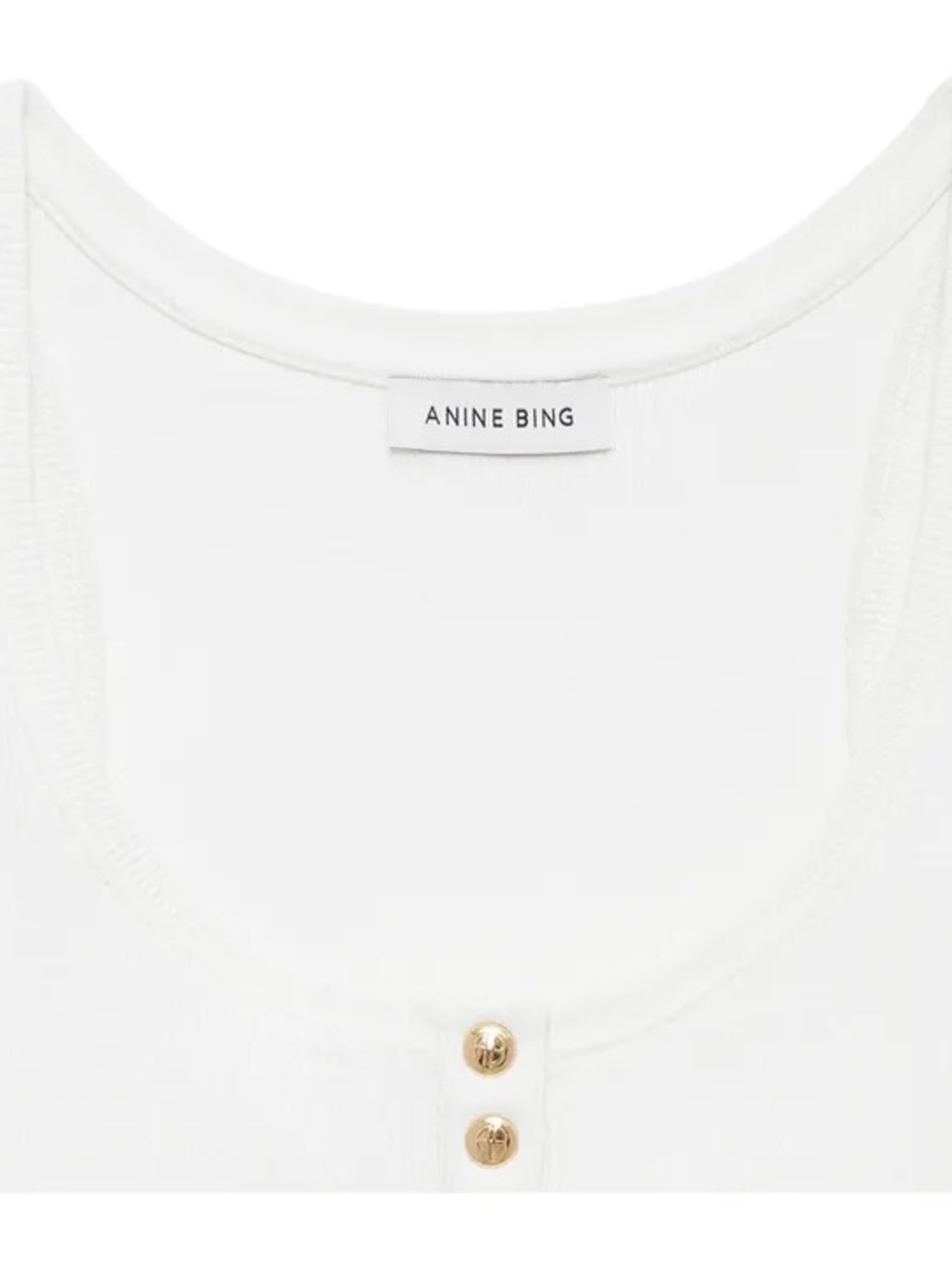 Anine Bing Alessia Tank Top in Ivory Size M - Picture 3 of 8